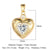 1 Piece Copper Zircon 18K Gold Plated Heart Shape Rose