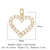 1 Piece Copper Zircon 18K Gold Plated Heart Shape Snake Butterfly