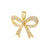 1 Piece Copper Zircon 18K Gold Plated Letter Bow Knot Pendant