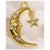 1 Piece Copper Zircon 18K Gold Plated Star Moon Pendant