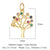 1 Piece Copper Zircon 18K Gold Plated Tree Rose