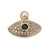 1 Piece Copper Zircon Gold Plated Devil's Eye Pendant