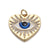 1 Piece Copper Zircon Gold Plated Devil's Eye Pendant