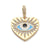 1 Piece Copper Zircon Gold Plated Devil's Eye Pendant