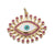 1 Piece Copper Zircon Gold Plated Devil's Eye Pendant