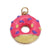 1 Piece Copper Zircon Gold Plated Donuts Pendant