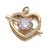 1 Piece Copper Zircon Gold Plated Donuts Pendant