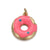 1 Piece Copper Zircon Gold Plated Donuts Pendant