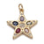 1 Piece Copper Zircon Gold Plated Geometric Star Moon Pendant