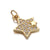 1 Piece Copper Zircon Gold Plated Geometric Star Moon Pendant