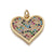 1 Piece Copper Zircon Gold Plated Heart Shape Pendant