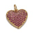 1 Piece Copper Zircon Gold Plated Heart Shape Pendant