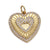 1 Piece Copper Zircon Gold Plated Heart Shape Pendant