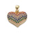 1 Piece Copper Zircon Gold Plated Heart Shape Pendant