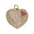 1 Piece Copper Zircon Gold Plated Heart Shape Pendant