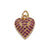 1 Piece Copper Zircon Gold Plated Heart Shape Pendant