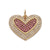 1 Piece Copper Zircon Gold Plated Heart Shape Pendant