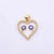 1 Piece Copper Zircon Heart Shape Pendant