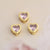 1 Piece Copper Zircon Heart Shape