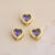 1 Piece Copper Zircon Heart Shape