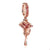 1 Piece Copper Zircon Leaves Rose Flower Pendant Beads