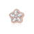 1 Piece Copper Zircon Leaves Rose Flower Pendant Beads