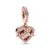 1 Piece Copper Zircon Round Leaves Heart Shape Pendant