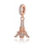 1 Piece Copper Zircon Tower Airplane Pendant