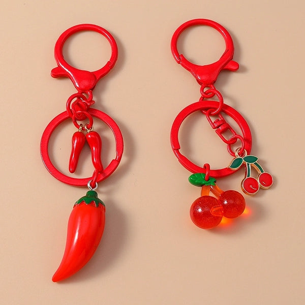 1 Piece Creative Cherry Pepper Keychain For Women Daily Wear