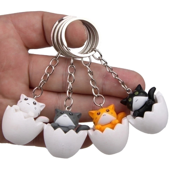 1 Piece Cute Cat Alloy Plastic Unisex Bag Pendant Keychain