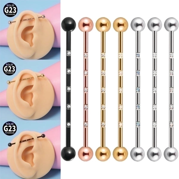 1 Piece Ear Cartilage Rings & Studs Casual Minimalist Shiny Solid Color G23 Titanium Plating Inlay Synthetic Opal Zircon