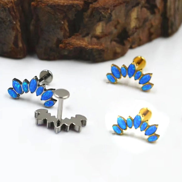 1 Piece Ear Cartilage Rings & Studs Elegant Geometric Pure Titanium Titanium Alloy Plating Zhenaobao Zircon 14K Gold Plated White Gold Plated Lip Rings Ear Cartilage Rings & Studs