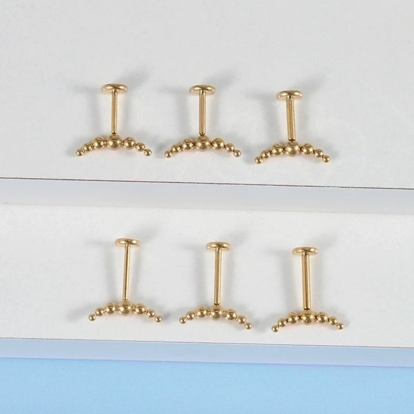 1 Piece Ear Cartilage Rings & Studs Elegant Minimalist Artistic Solid Color 304 Stainless Steel Plating 18K Gold Plated