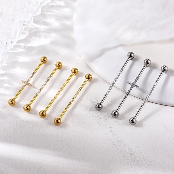 1 Piece Ear Cartilage Rings & Studs Fashion Geometric 316L Stainless Steel  Inlaid Zircon