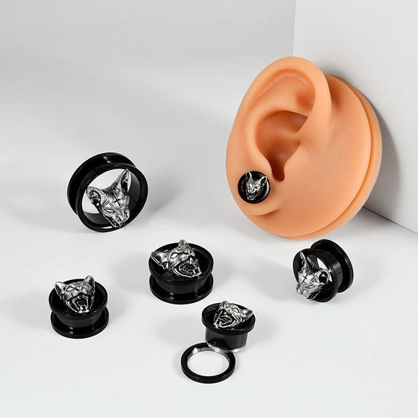 1 Piece Ear Cartilage Rings & Studs Hip-Hop Punk Sports Jaguar 304 Stainless Steel Irregular Polishing Plating Auricle