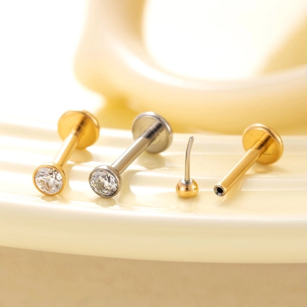 1 Piece Ear Cartilage Rings & Studs Minimalist Round Titanium Alloy Zircon