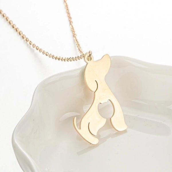 1 Piece Fashion Dog Stainless Steel Titanium Steel Plating Pendant Necklace