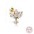 1 Piece Fashion Flower Plating Inlay Sterling Silver Zircon Ear Studs