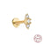 1 Piece Fashion Flower Sterling Silver Plating Inlay Gem Ear Studs