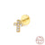 1 Piece Fashion Geometric Plating Sterling Silver Zircon Ear Studs