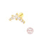 1 Piece Fashion Geometric Plating Sterling Silver Zircon Ear Studs