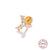 1 Piece Fashion Geometric Plating Sterling Silver Zircon Ear Studs