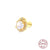 1 Piece Fashion Geometric Plating Sterling Silver Zircon Ear Studs