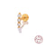 1 Piece Fashion Geometric Plating Sterling Silver Zircon Ear Studs