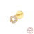 1 Piece Fashion Geometric Plating Sterling Silver Zircon Ear Studs