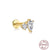 1 Piece Fashion Geometric Sterling Silver Inlay Zircon Ear Studs