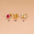 1 Piece Fashion Heart Shape Butterfly Hollow Out Inlay Stainless Steel Copper Zircon Ear Studs