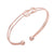 1 Piece Fashion Heart Shape Feather Bow Knot Stainless Steel Metal Plating Inlay Zircon Bangle