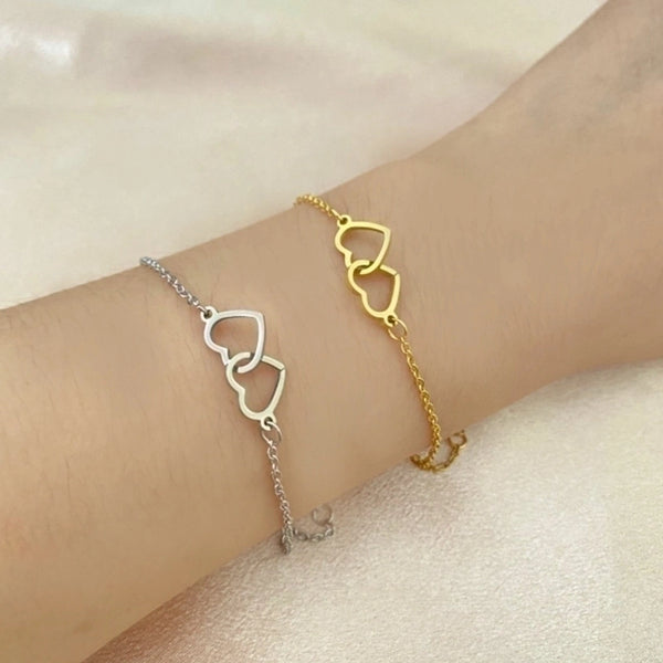 1 Piece Fashion Heart Shape Titanium Steel Plating Bracelets