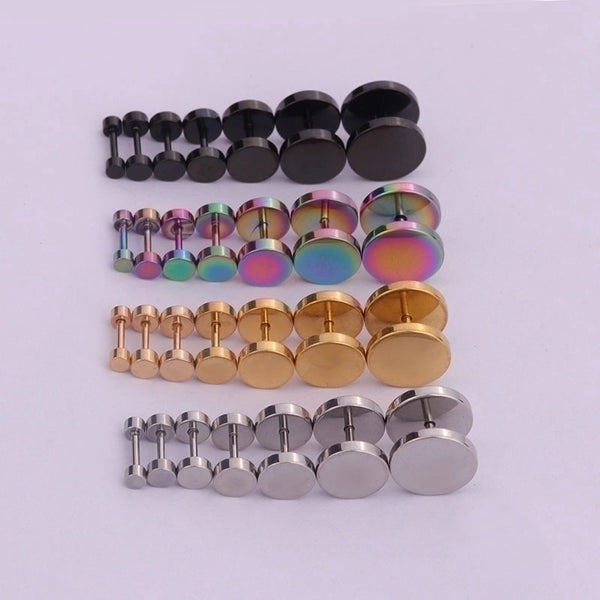 1 Piece Fashion Round Plating Stainless Steel Ear Studs